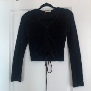 Altard State black fuzzy long sleeve top